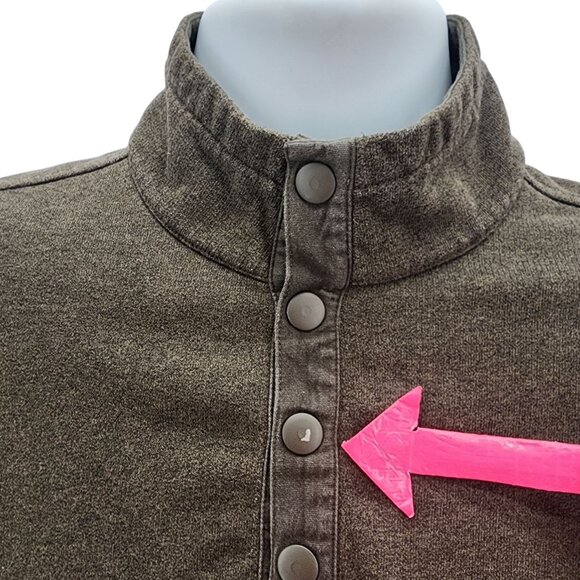 Untuckit Mens Medium Sweatshirt Parkson Snap Fleece Green Long Sleeve - Picture 5 of 10